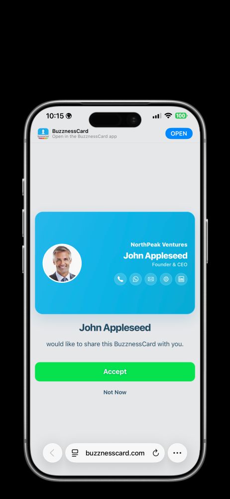 BuzznessCard app screenshot 2